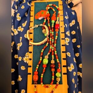 A560 ♨️ 5 For $35 ♨️ Polished Precious Stone Necklace, Bracelet & Earrings